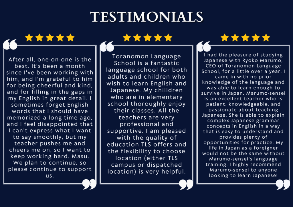 list of testimonials